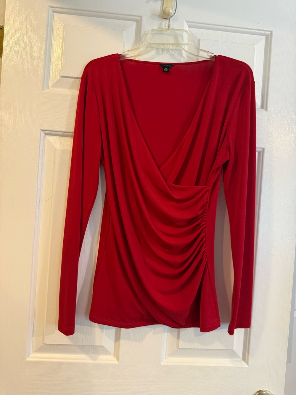 Ann Taylor faux wrap Long-Sleeve Women's Top, Sz M